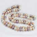 Long Colorful Pearl Necklace 10mm AA- Multi Color Long Potato Pearl Necklace